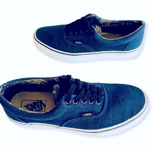 Vans Shoes - Vans Navy Blue Camo Era Shoes Sz 9
